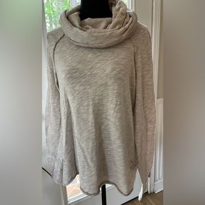 Free People Cream Cowl Neck Sweatshirt